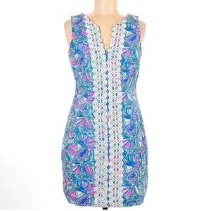 Lilly Pulitzer for Target My Fans Shift Dress with Lace Front Turquoise Size 4